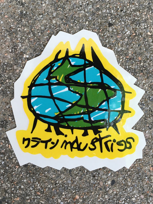 scribble globe screened sticker 3 X 3