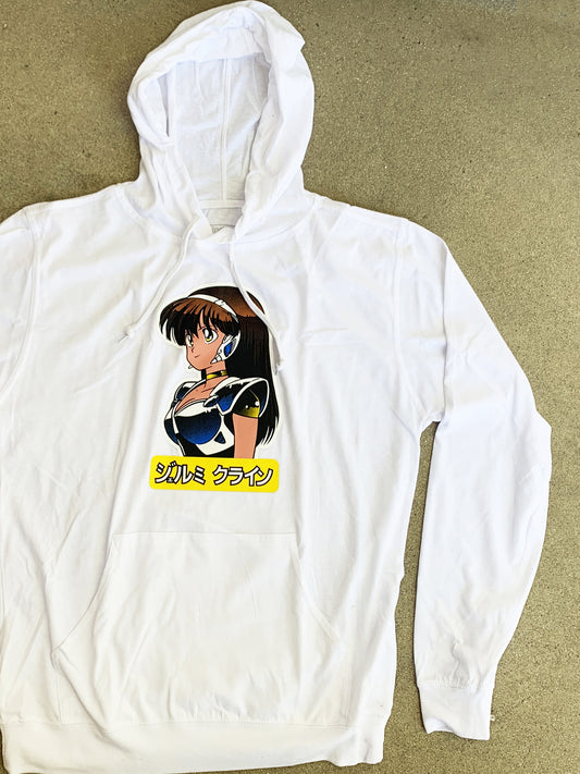 dream girl 4.5oz super lightweight jersey hoodie WHITE