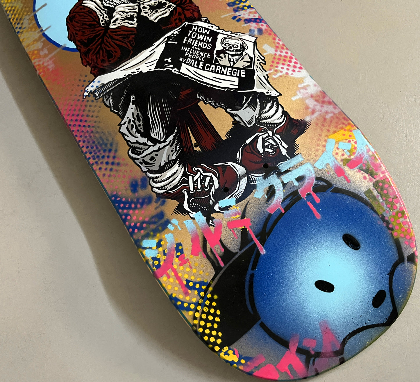 black eye kid skull 9.5 MIXED PROCESS METALLIC GOLD SIGNED 1 of 1