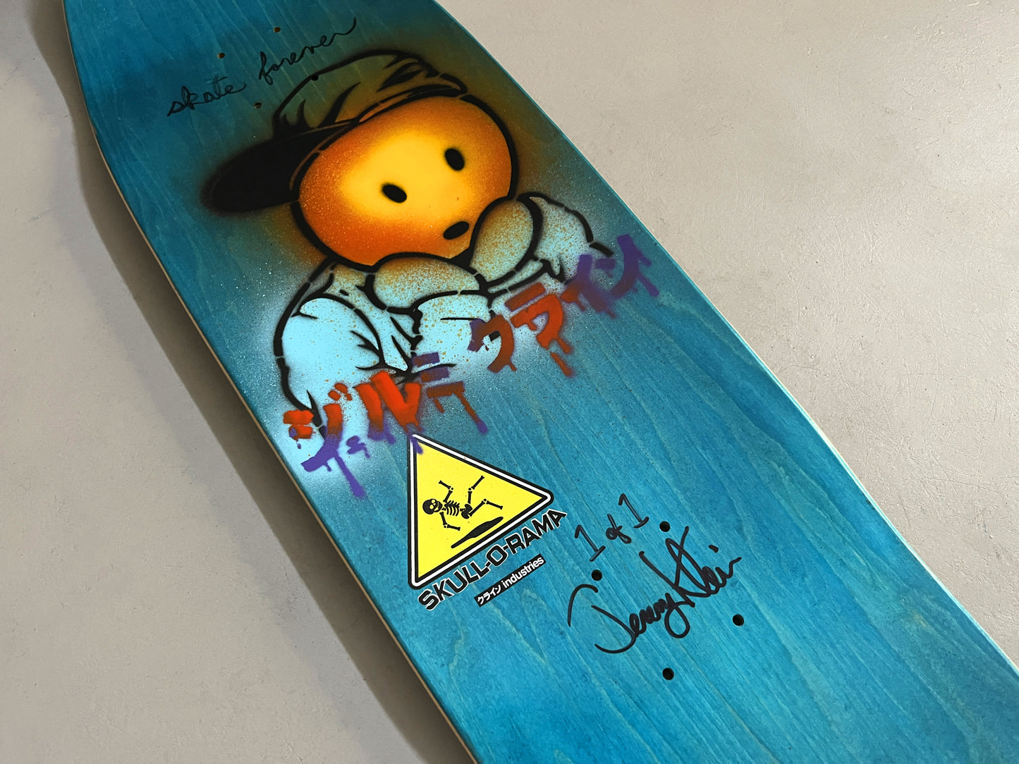 black eye kid skull 9.5 MIXED PROCESS METALLIC GOLD SIGNED 1 of 1