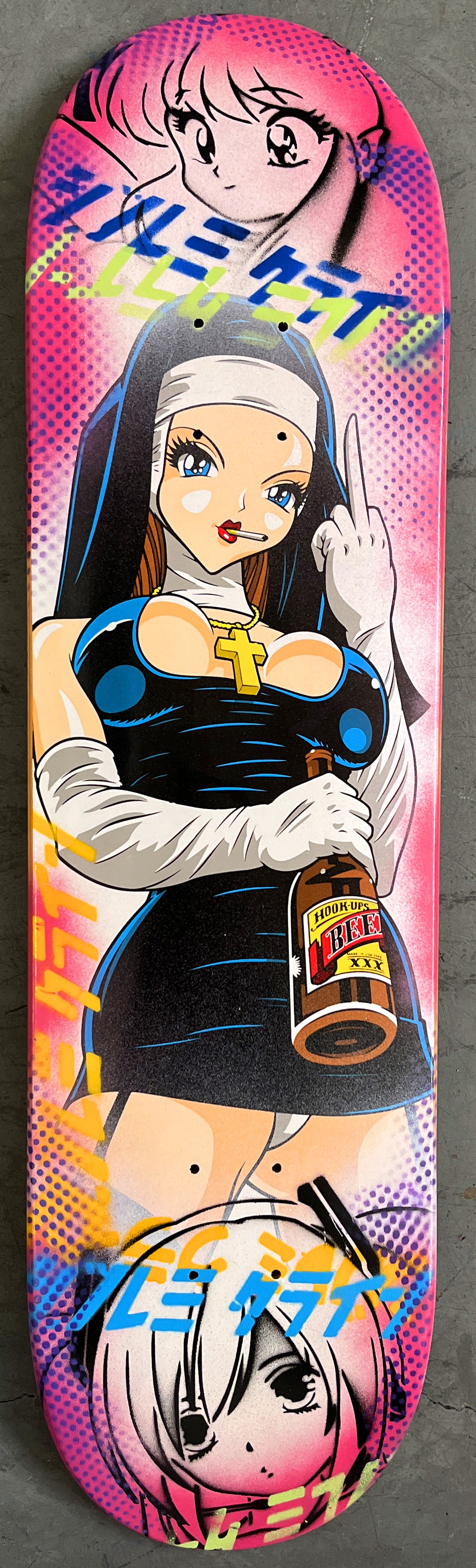nun 8.25 X 32.25 WHIT/PINK GLITTER MIXED PROCESS SIGNED 1 of 1