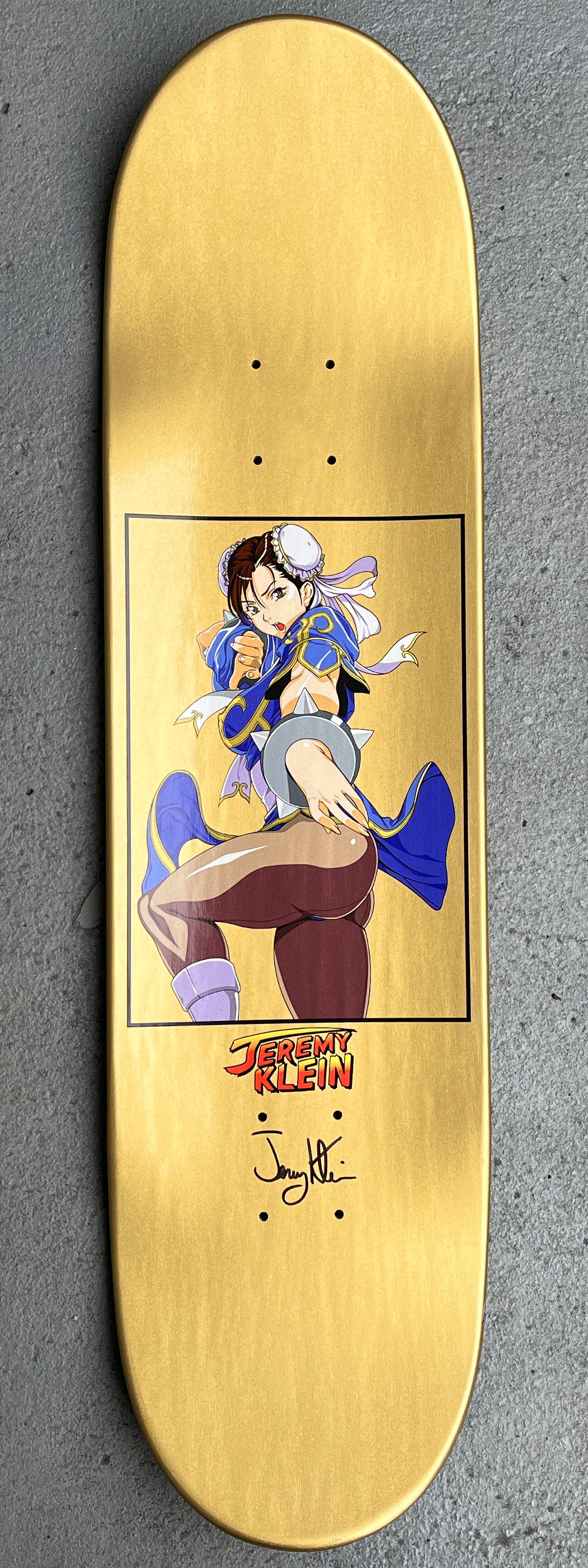 SIGNED chun li 2 METALLIC GOLD DIPPED 8.25 X 32