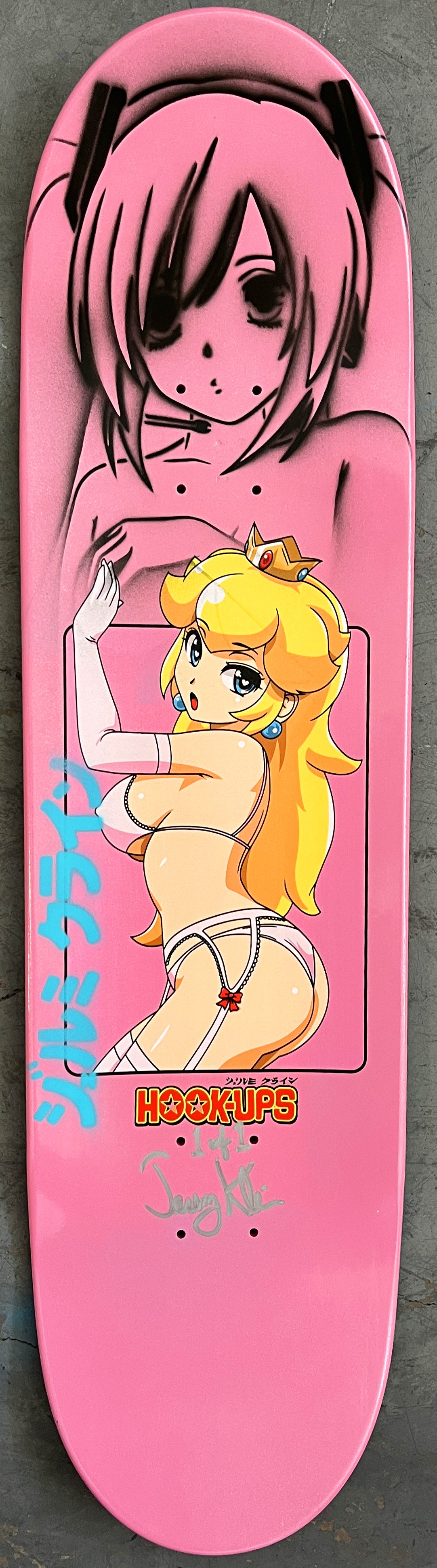 peach 8.5 X 32.25 PINK GLITTER PROCESS SIGNED 1 of 1