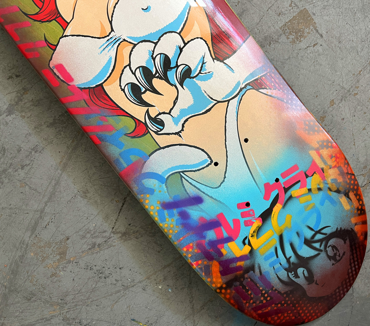 akiko cat girl 8.25 X 32.25 BLUE/RED ANODIZED MIXED PROCESS SIGNED 1 of 1