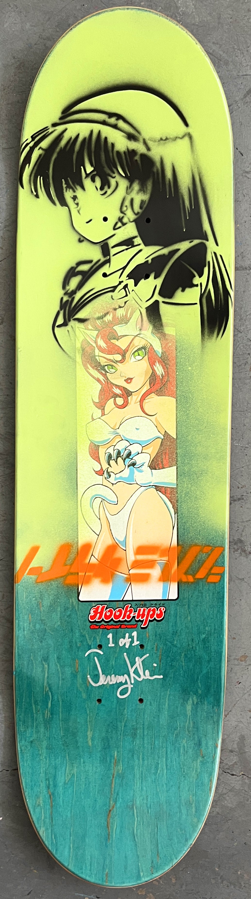 akiko cat girl 8.25 X 32.25 BLUE/RED ANODIZED MIXED PROCESS SIGNED 1 of 1