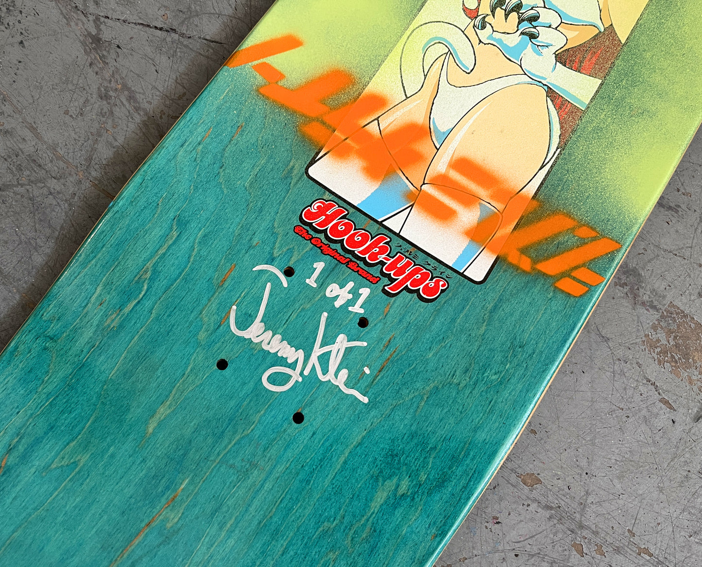 akiko cat girl 8.25 X 32.25 BLUE/RED ANODIZED MIXED PROCESS SIGNED 1 of 1