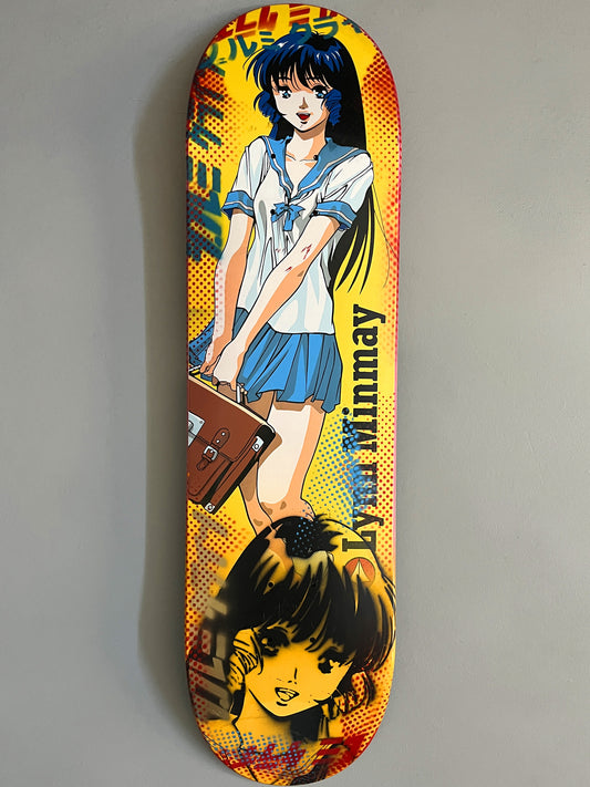 lynn minmay YELLOW/RED 8.25 X 32.25 HAND SCREENED SIGNED 1 OF 1