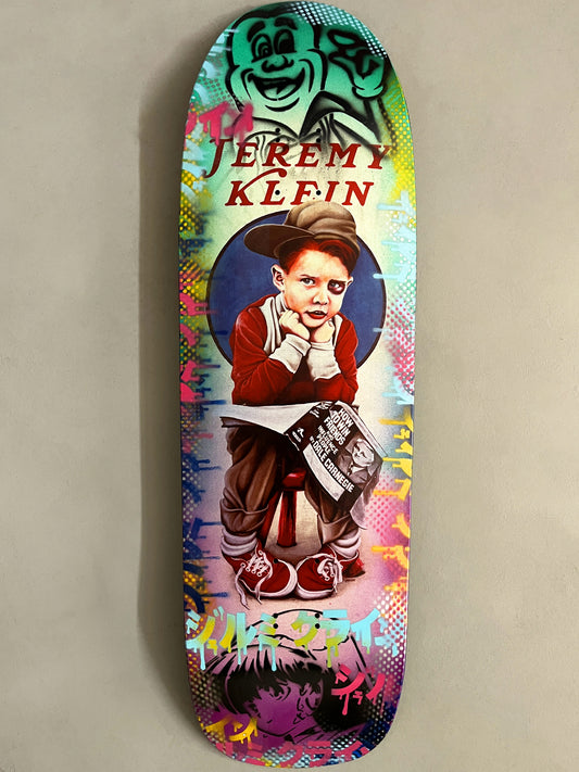 world industries black eye kid SLICK 9.625 MIXED PROCESS ANODIZED PURPLE/GREEN SIGNED 1 of 1