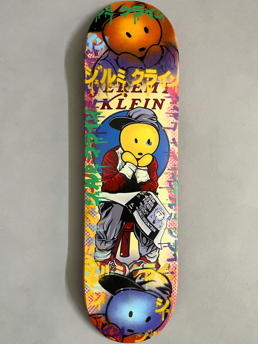 lance mountain black eye kid 8.5 MIXED PROCESS BLUE/YELLOW SIGNED 1 of 1