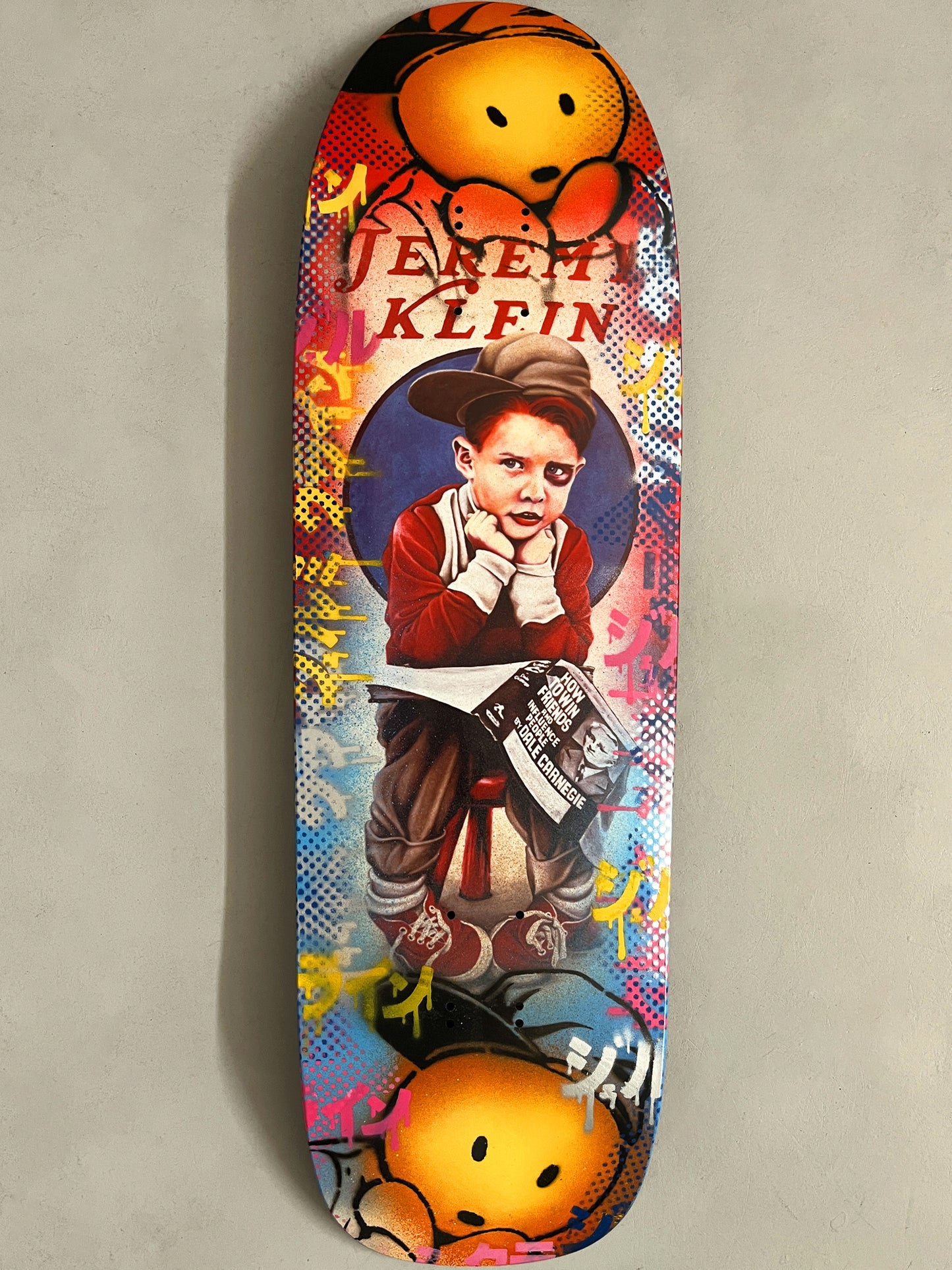 world industries black eye kid SLICK 9.625 MIXED PROCESS BLUE LANCE RED SIGNED 1 of 1