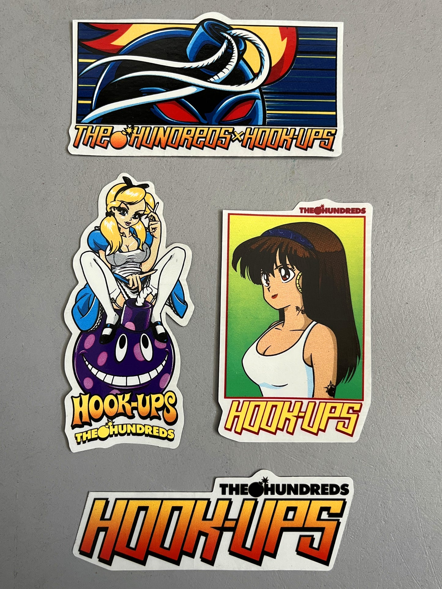 hundreds + hook-ups stickers 4 pack new old stock from 2013