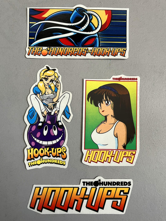 hundreds + hook-ups stickers 4 pack new old stock from 2013