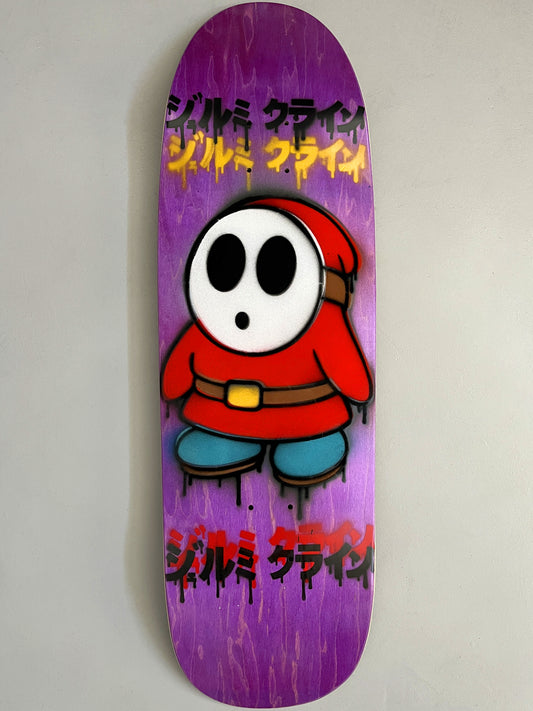 FLOCKED shyguy PURPLE STAIN MIXED PROCESS 9.5 X 31.75 SIGNED HAND PAINTED 1 OF 1