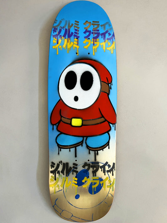 FLOCKED shyguy GOLD/BLUE MIXED PROCESS 9.5 X 31.75 SIGNED HAND PAINTED 1 OF 1