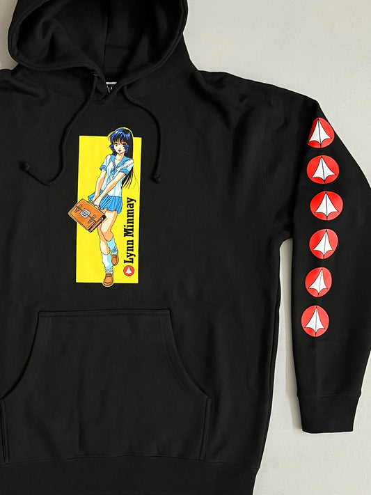 lynn minmay 10 OZ. HEAVYWEIGHT HOODED SWEATSHIRT - BLACK