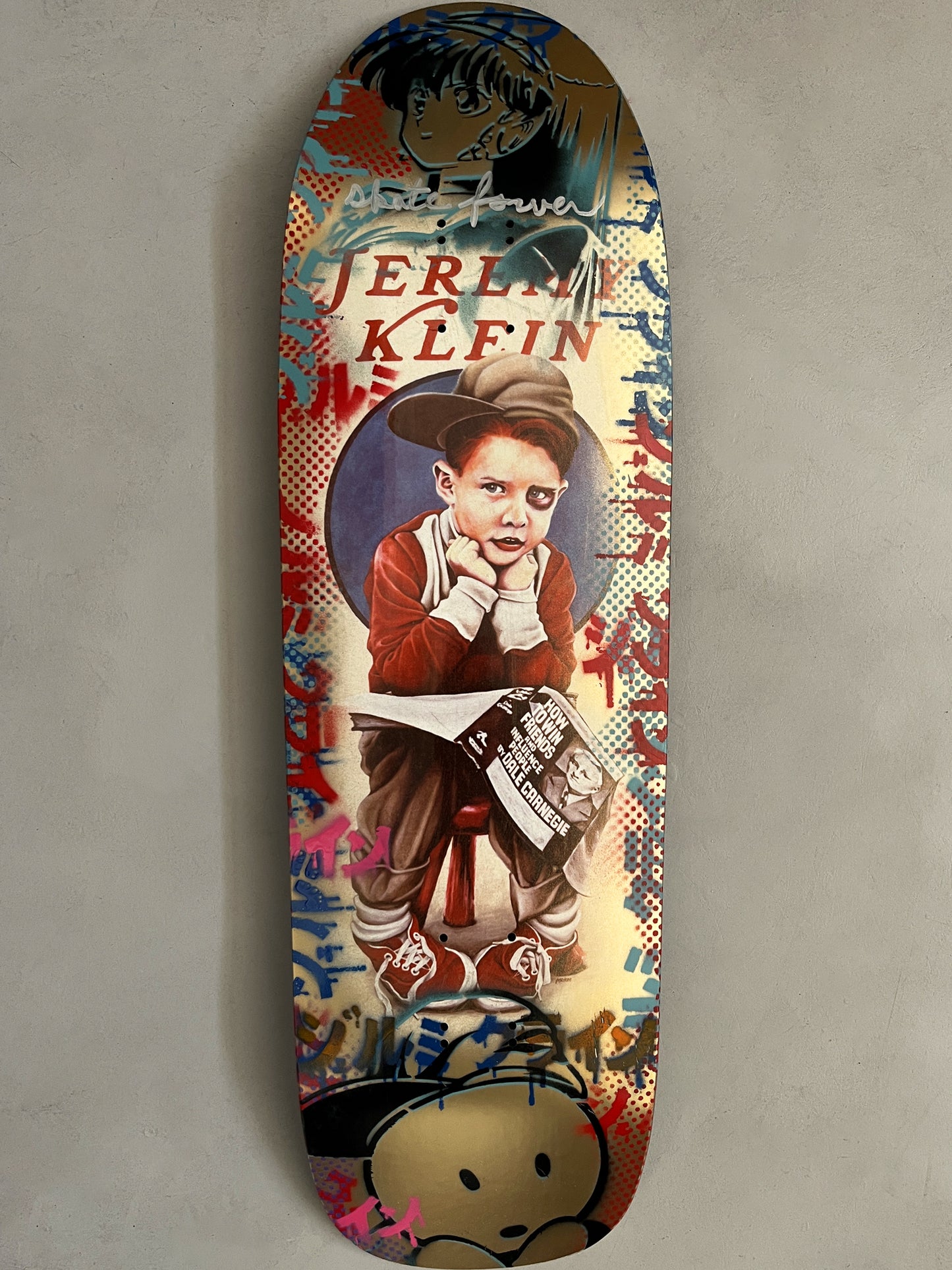 world industries black eye kid SLICK 9.625 MIXED PROCESS METALLIC GOLD SIGNED 1 of 1