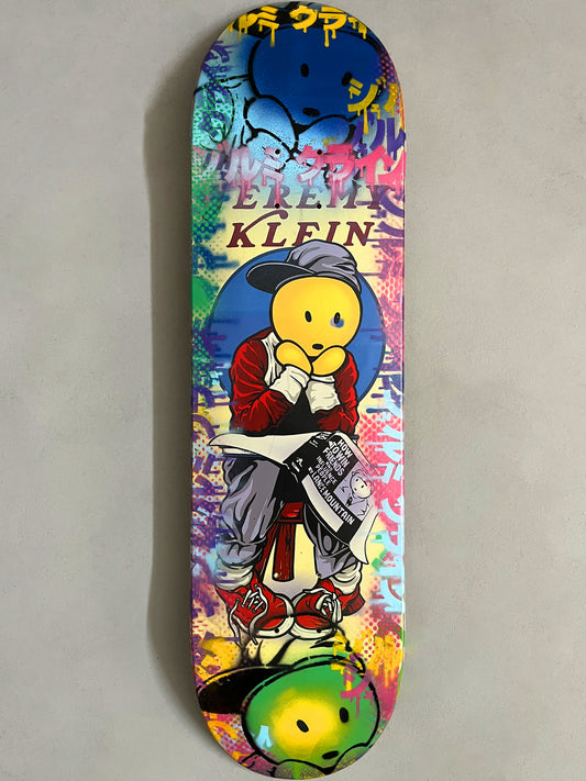 lance mountain black eye kid 8.5 MIXED PROCESS GREEN/YELLOW SIGNED 1 of 1