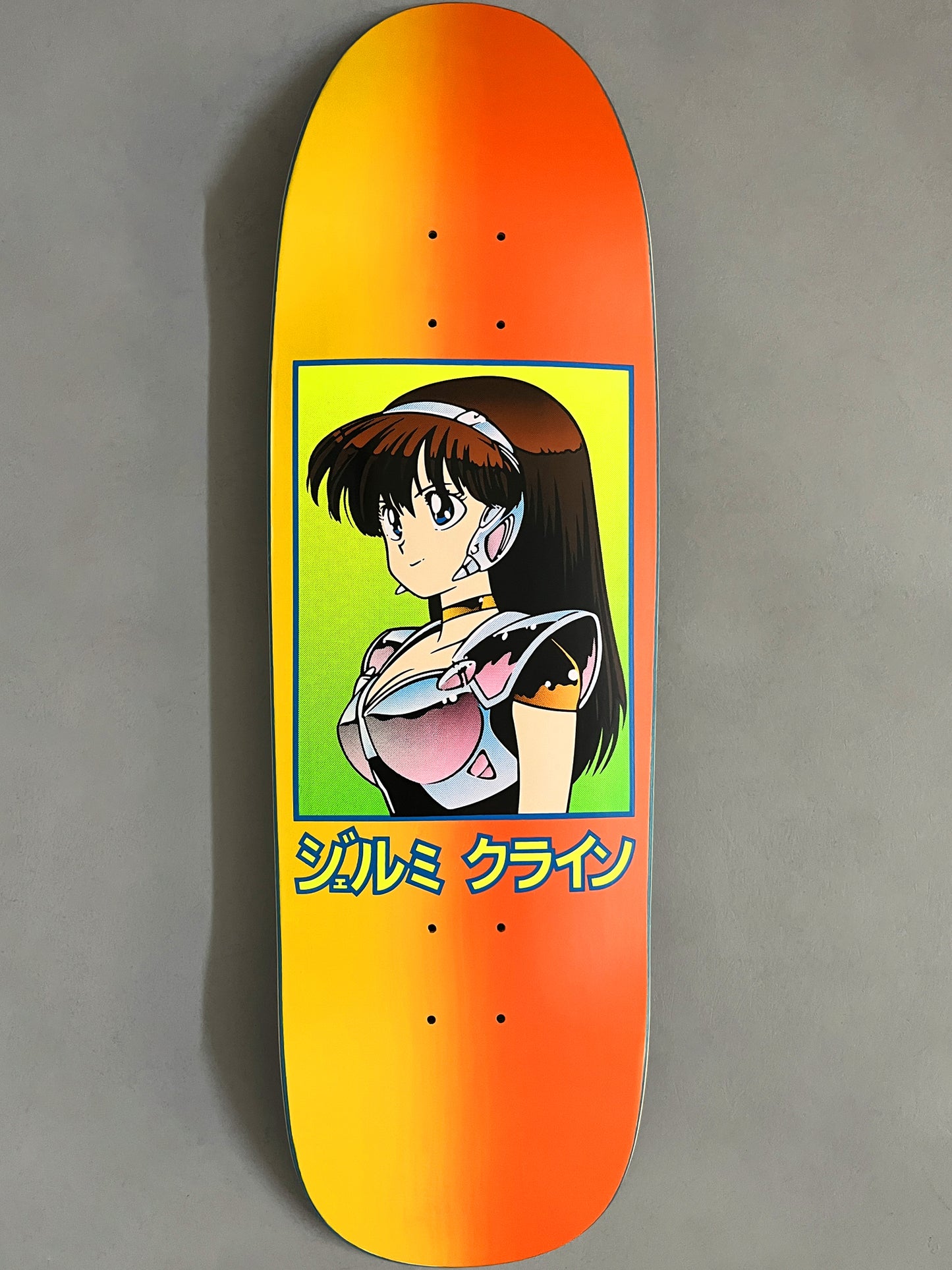 SIGNED dream girl board ORANGE/YELLOW FOUNTAIN BLEND original size 9.5 X 31.75