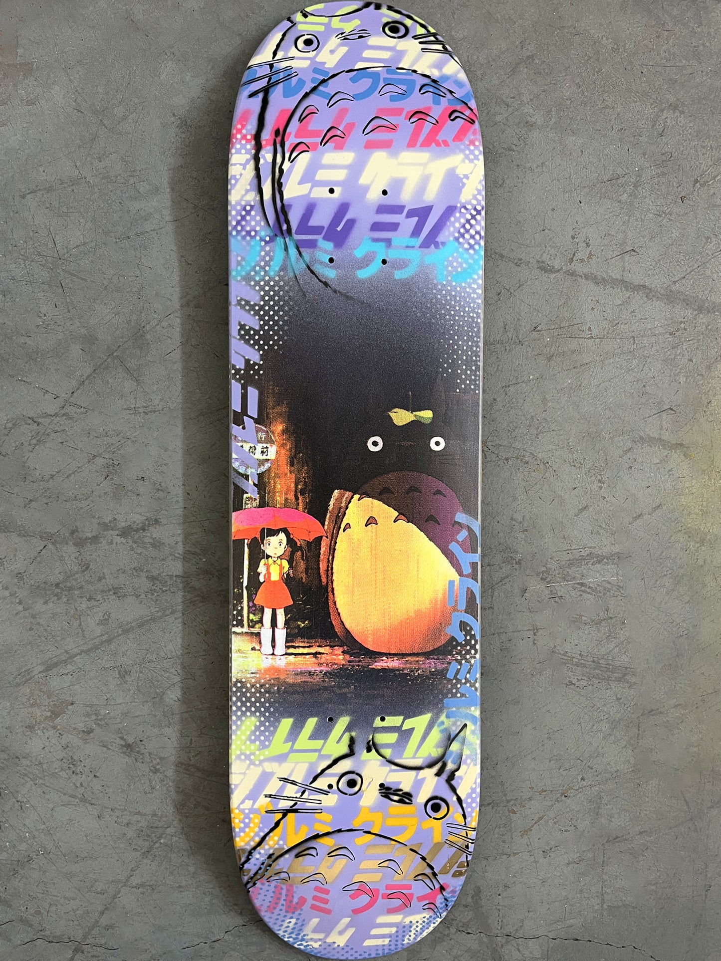 totoro collage 8.0 X 31.75 LILAC PURPLE MIXED PROCESS SIGNED 1 of 1