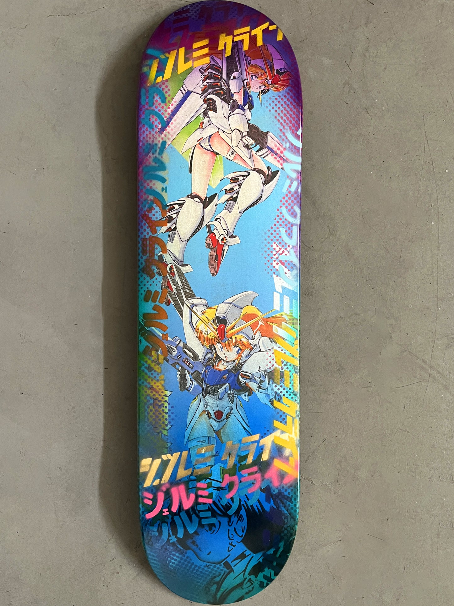 mobile suits gundam 8.25 X 32.25 BLUE/PURPLE ANODIZED MIXED PROCESS SIGNED 1 of 1