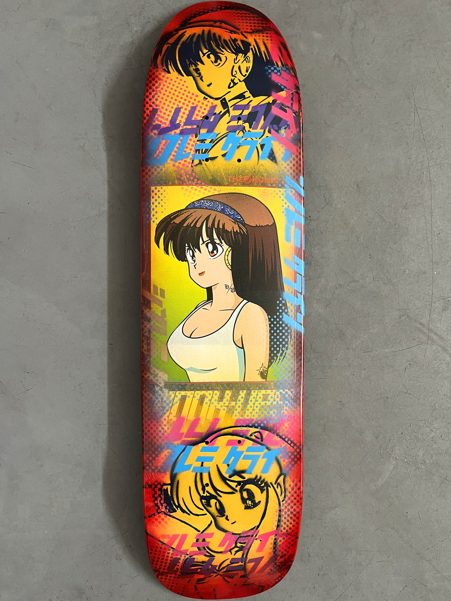 hundreds dream girl 8.5 X 32.25 YELLOW/RED ANODIZED MIXED PROCESS SIGNED 1 of 1