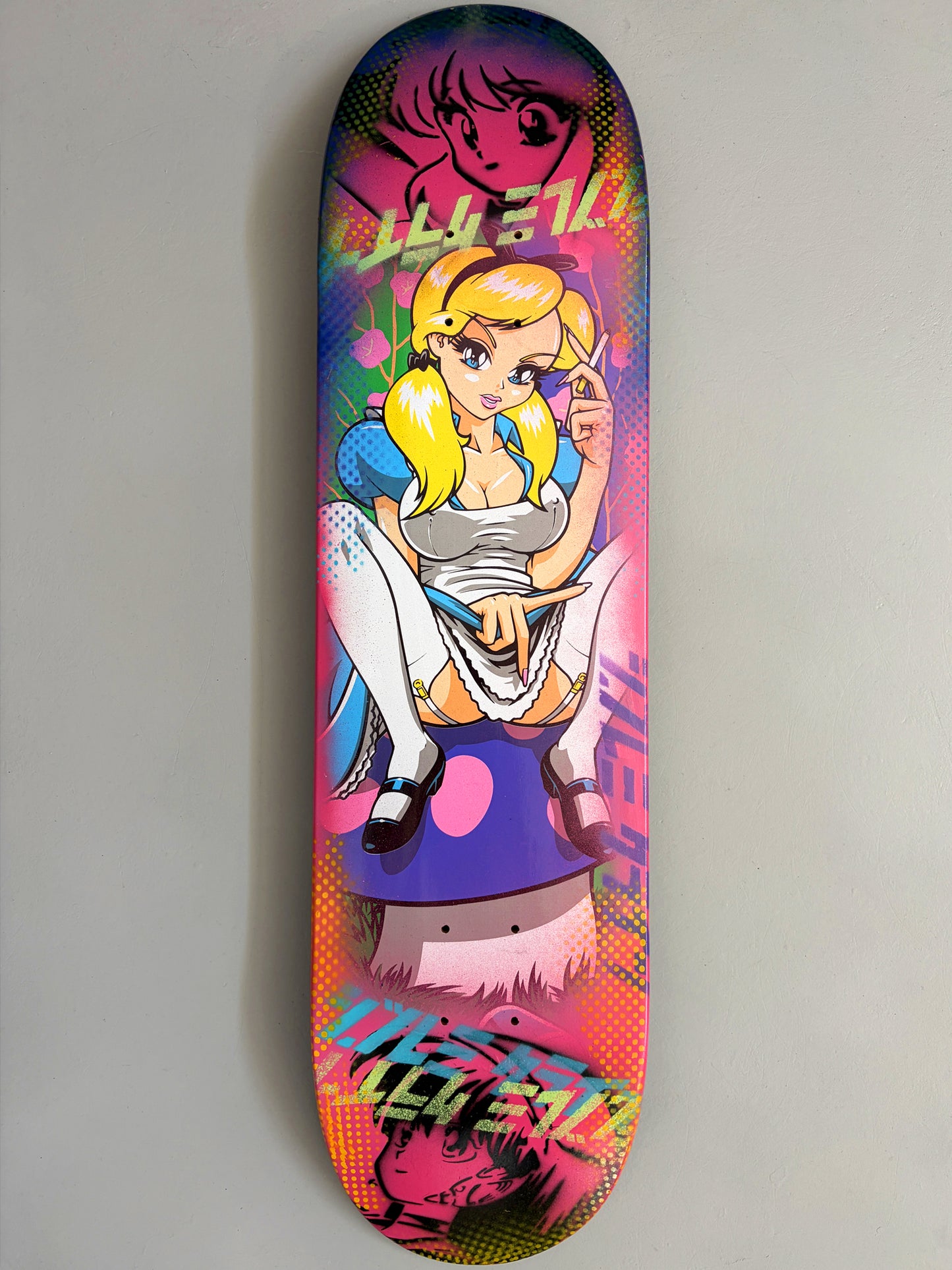 alice & friends PURPLE/RED/YELLOW ANODIZED - 8.25 X 32.25 MIXED PROCESS SIGNED 1 of 1 (Copy)