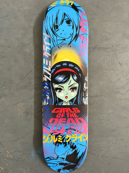 girls of the dead 8.0 X 31.75 BLUE/YELLOW MIXED PROCESS SIGNED 1 of 1