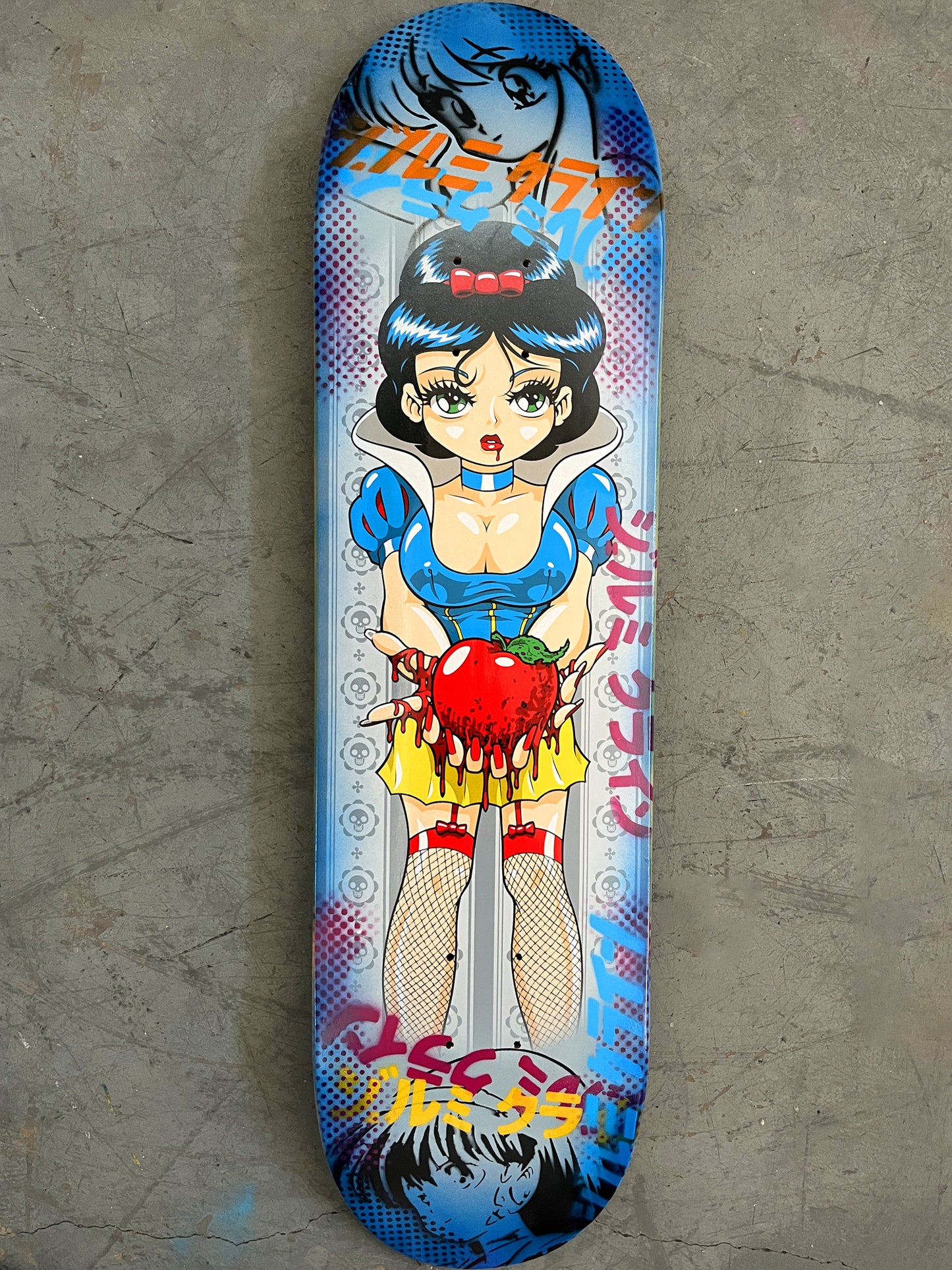 evil snow white 8.25 X 32.25 BLUE/GREY MIXED PROCESS SIGNED 1 of 1
