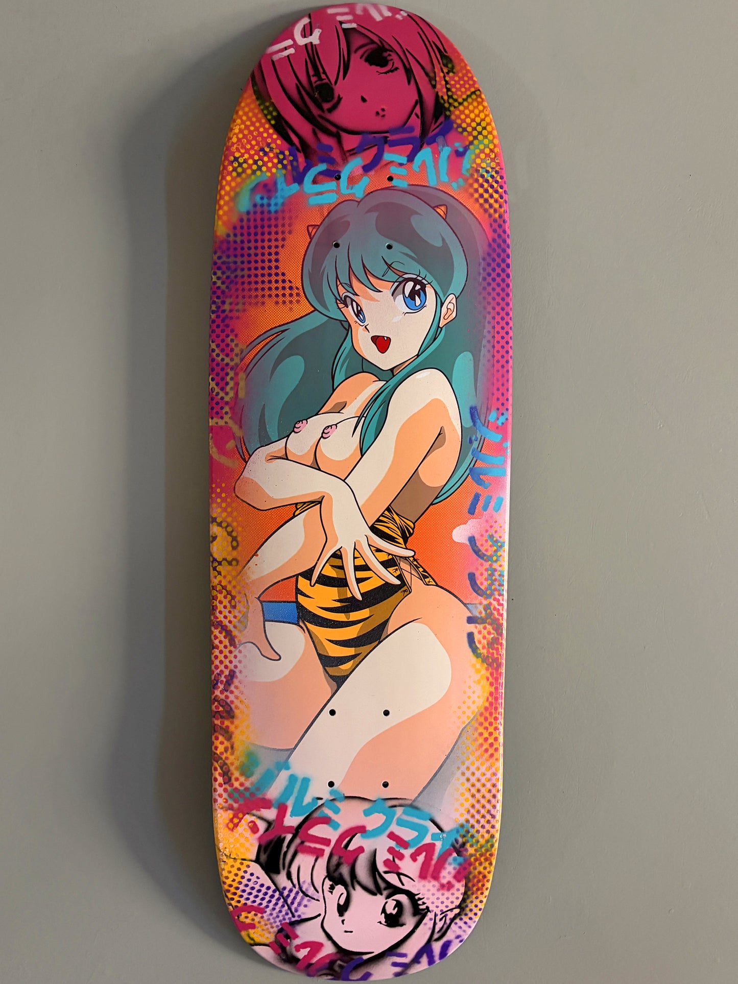 lum chan at the beach 9.5 X 32.25 DIPPED PINK/MAGENTA PROCESS SIGNED 1 of 1