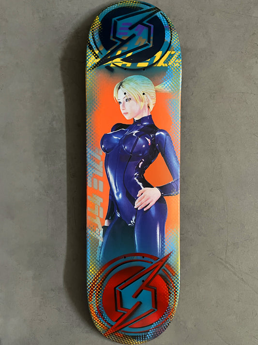 samus zero suit 8.25 X 32.25 RED/TEAL LOGO VERSION MIXED PROCESS SIGNED 1 of 1