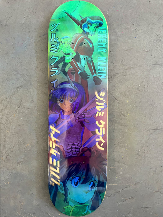 knight sabers 8.5 X 32.25 ANODIZED AQUA/PURPLE MIXED PROCESS SIGNED 1 of 1