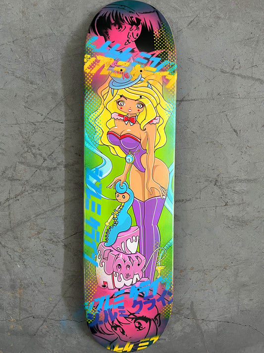 mad hatter 7.88 X 31.75 PINK/AQUA ANODIZED MIXED PROCESS SIGNED 1 of 1