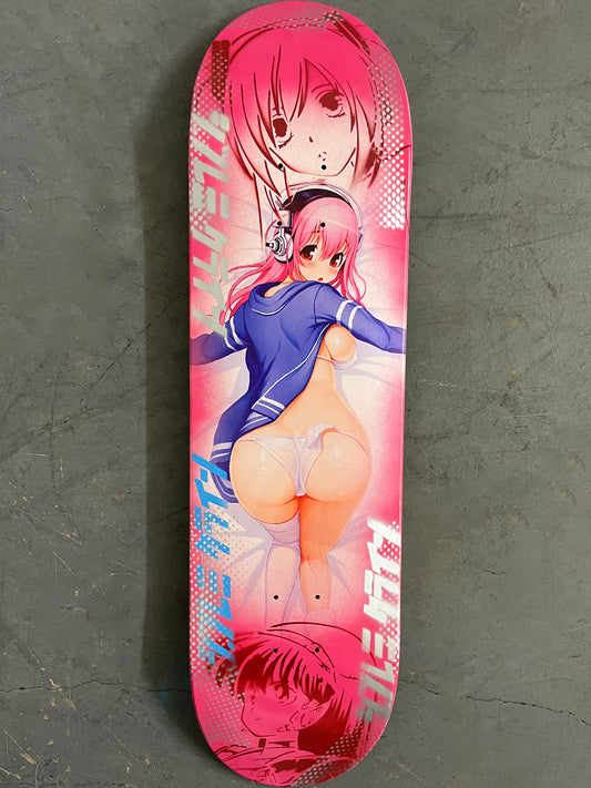 sonico 8.5 X 32.25 PINK GLITTER MIXED PROCESS SIGNED 1 of 1