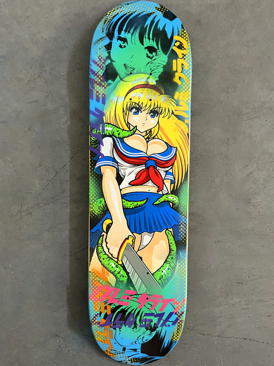 tentacle school girl 8.25 X 32.25 BLUE/GREEN BLUE MIXED PROCESS SIGNED 1 of 1