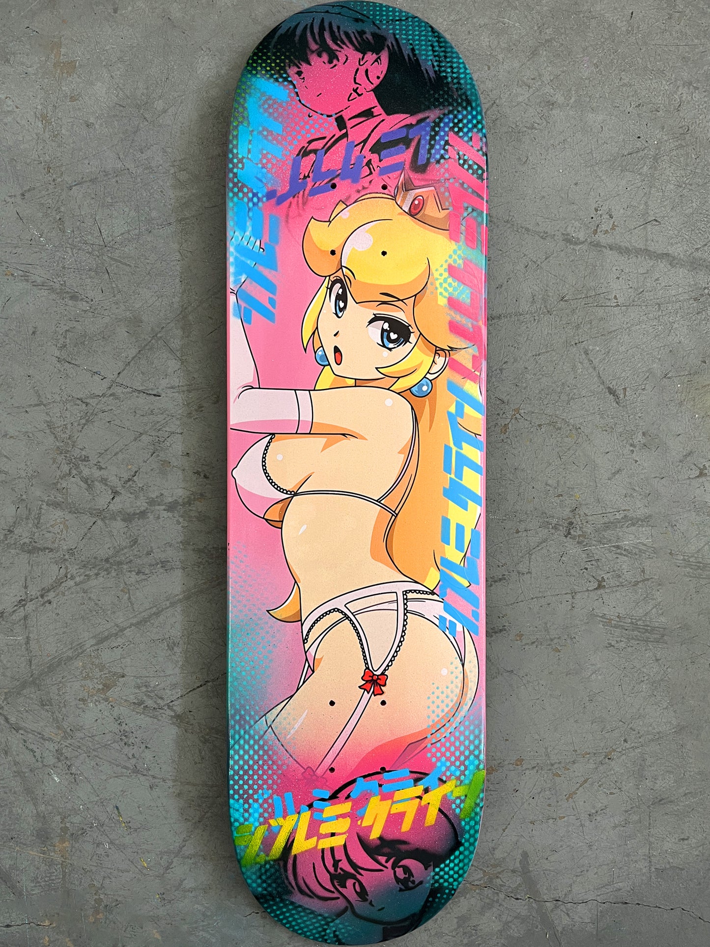 peach 8.5 X 32.25 PINK GLITTER PROCESS SIGNED 1 of 1