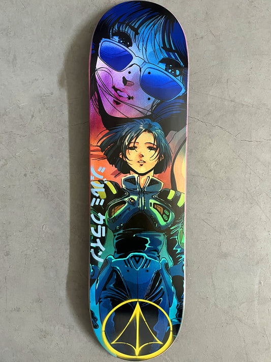 macross 8.25 X 32.25 BLUE/PURPLE/YELLOW/AQUA ANODIZED MIXED PROCESS SIGNED 1 of 1