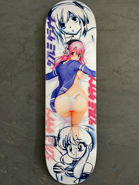 sonico 8.25 X 32.25 PEARL WHITE/ PURPLE/PINK MIXED PROCESS SIGNED 1 of 1