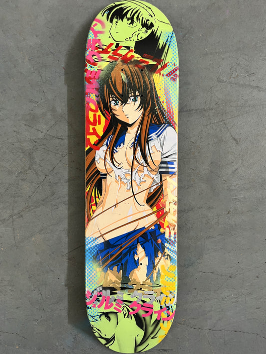 battle school girl 8.0 X 31.75 GREEN MIXED PROCESS SIGNED 1 of 1