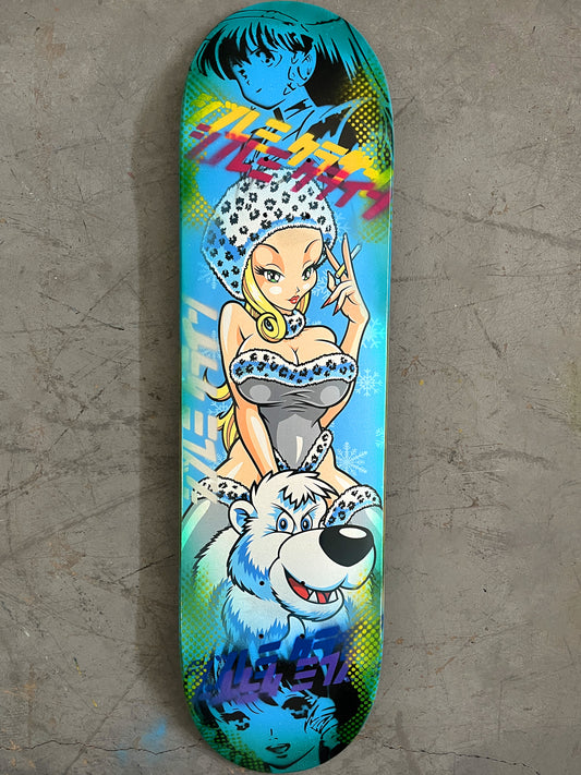 polar girl 8.25 X 32.25 BLUE/AQUA ANODIZED MIXED PROCESS SIGNED 1 of 1