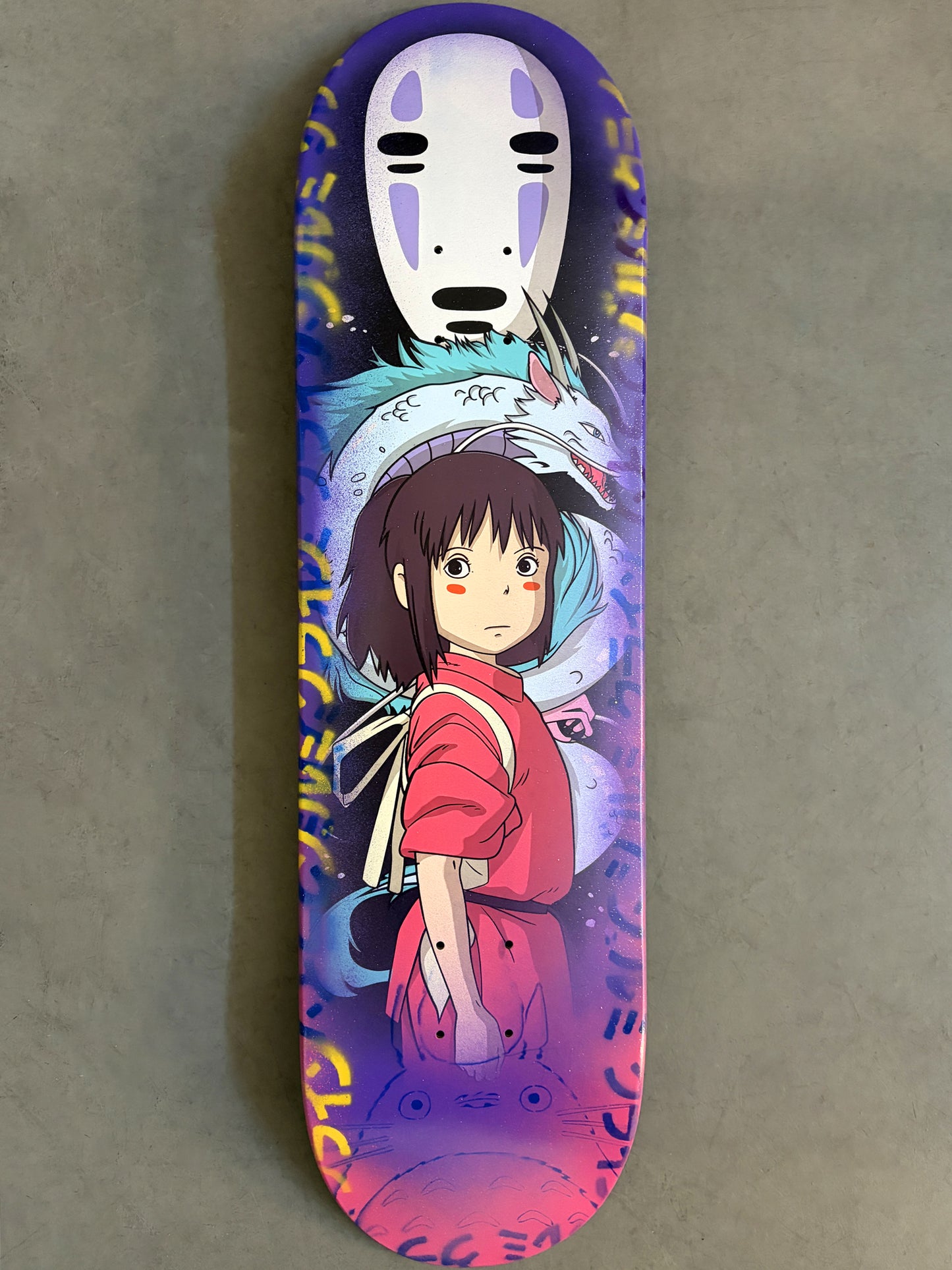 spirited away 8.5 X 32.25 PURPLE/PINK W/GLITTER  MIXED PROCESS SIGNED 1 of 1