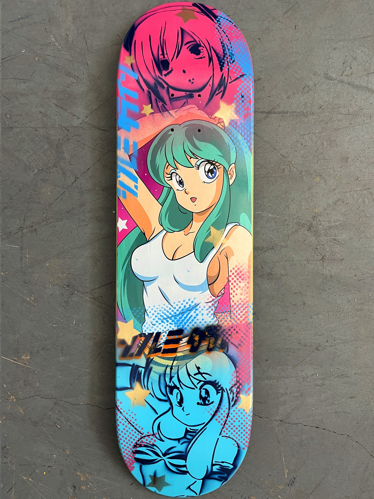 lum chan 3 8.25 X 32.25 BRIGHT BLUE/PINK MIXED PROCESS SIGNED 1 of 1