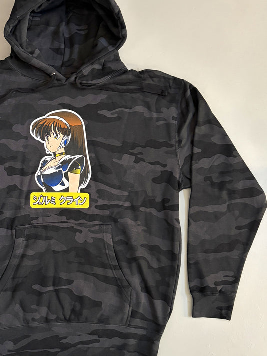 dream girl 10 OZ.  HEAVYWEIGHT HOODED SWEATSHIRT - BLACK CAMO