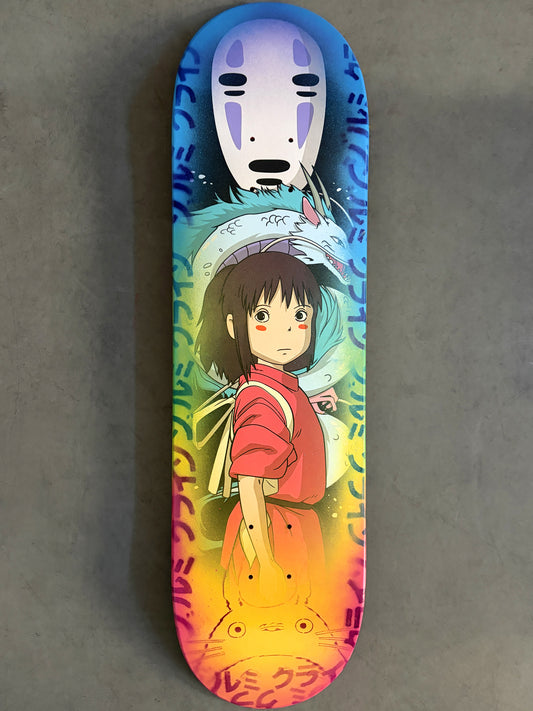 spirited away 8.5 X 32.25 YELLOW/GREEN/BLUE W/GLITTER  MIXED PROCESS SIGNED 1 of 1