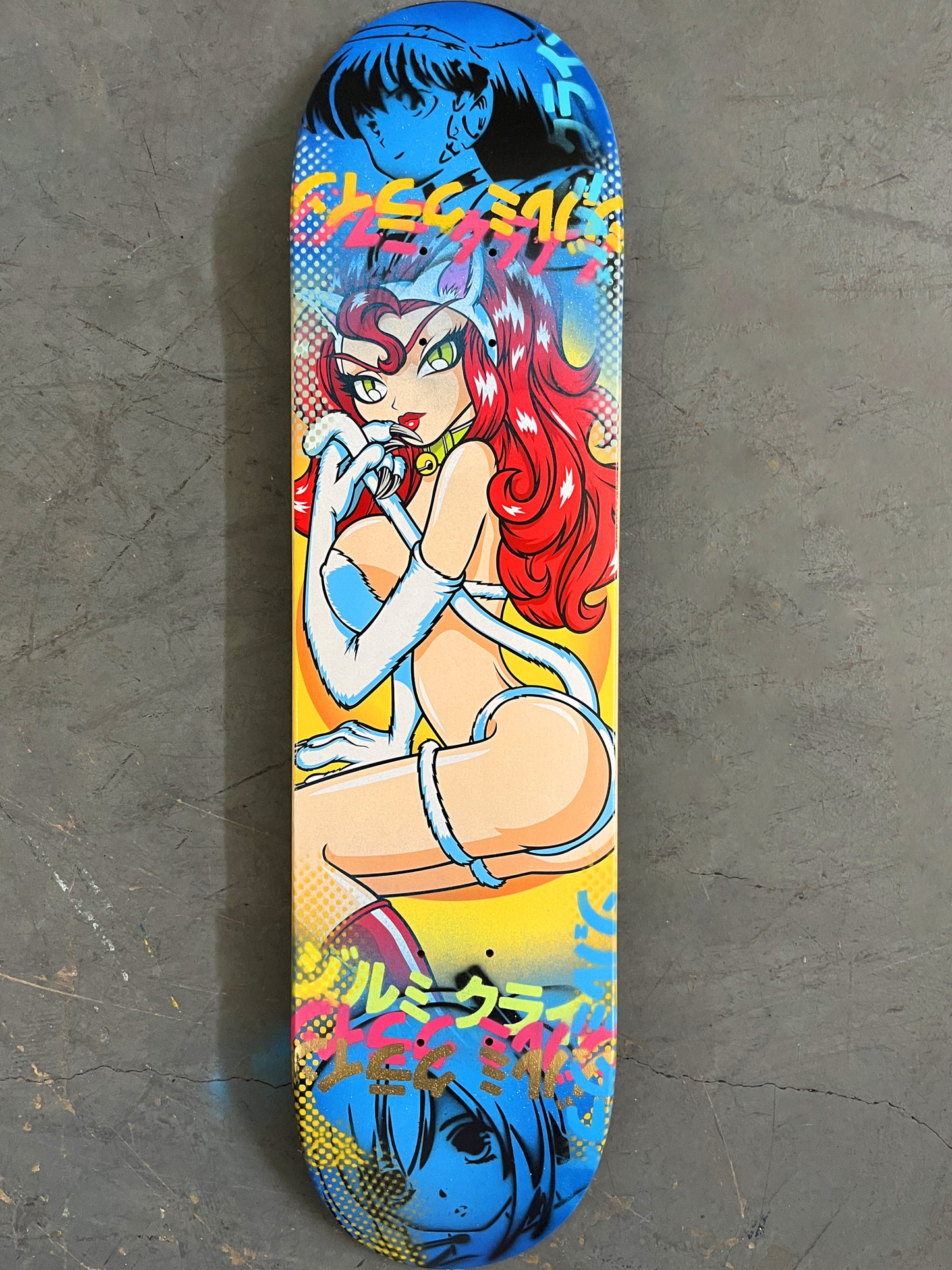 akiko 8.0 X 31.75 BLUE GLITTER MIXED PROCESS SIGNED 1 of 1