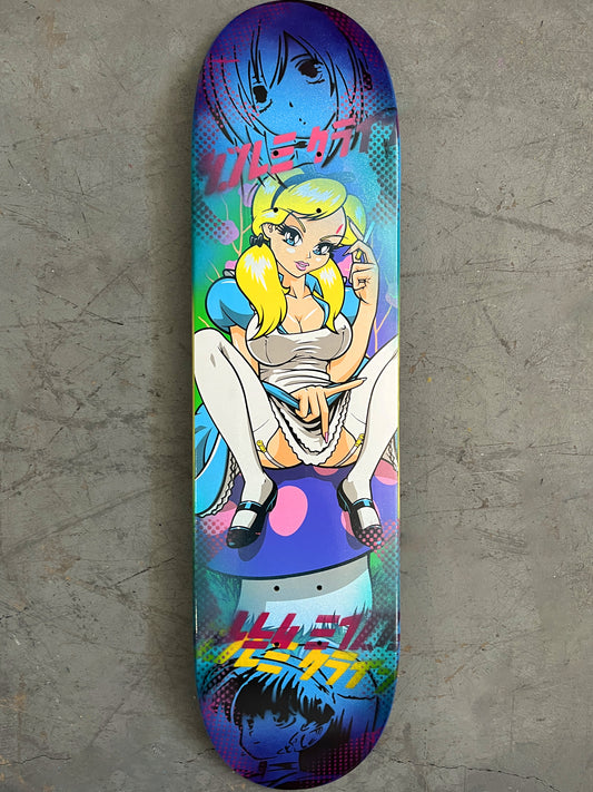 alice 8 X 31.75 BLUE GLITTER/PURPLE ANODIZED MIXED PROCESS SIGNED 1 of 1