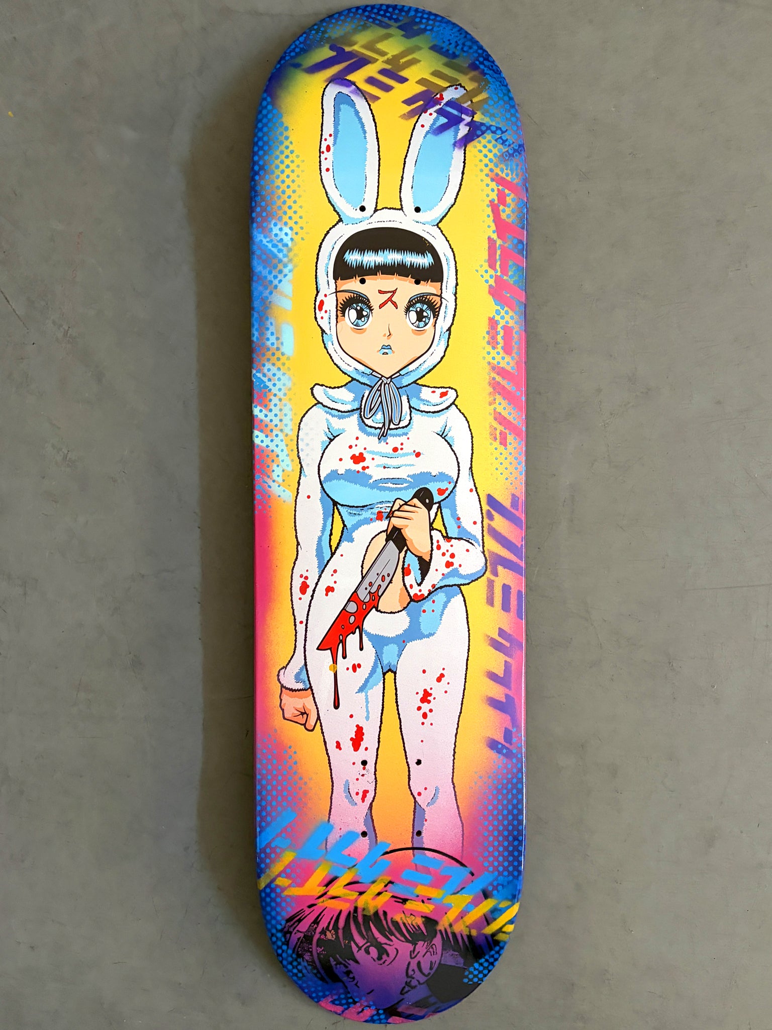 death bunny PINK/BLUE ANODIZED 8.25 X 32.25 SIGNED 1 OF 1 – jk
