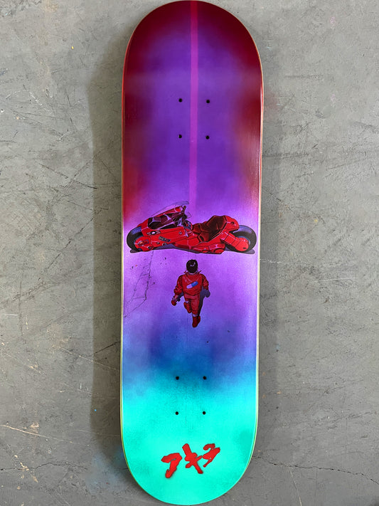 kaneda 8.25 X 32.25 AQUA/PURPLE MIXED PROCESS SIGNED 1 of 1