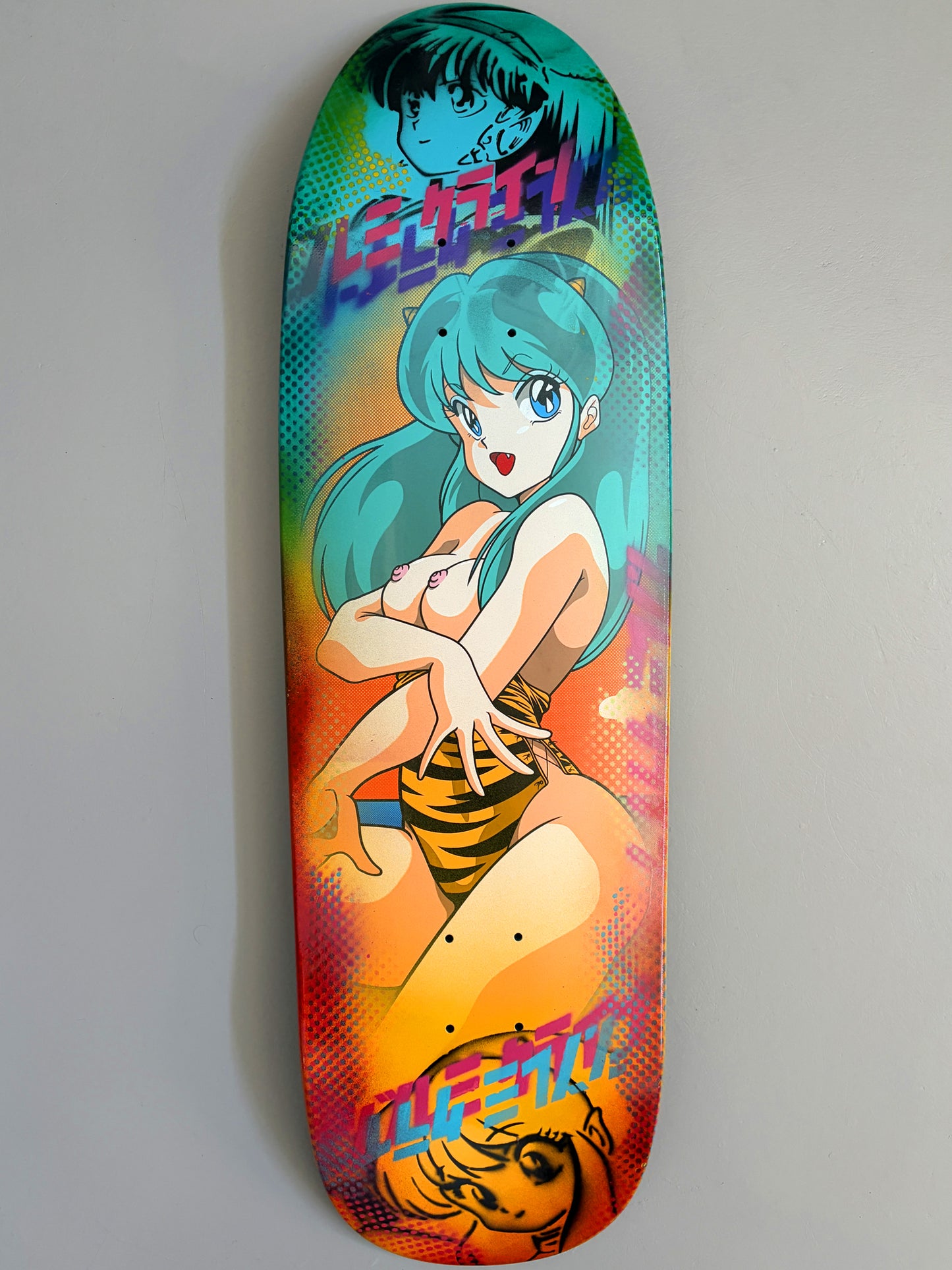 lum chan at the beach 9.5 X 32.25 DIPPED AQUA/YELLOW PROCESS SIGNED 1 of 1