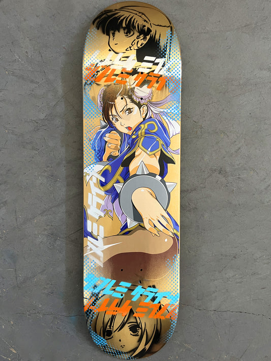 chun li 8.25 X 32.25 METALLIC GOLD MIXED PROCESS SIGNED 1 of 1