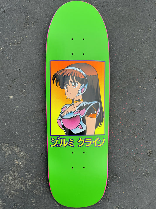 SIGNED dream girl board FLUORESCENT GREEN original size 9.5 X 31.75